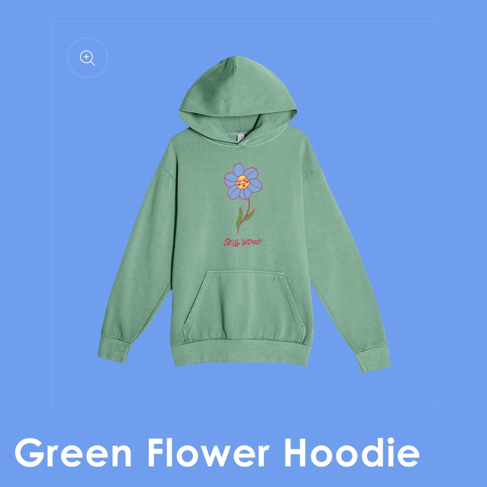 Still woozy green flower hoodie